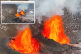 Kilauea volcano in Hawaii erupting with lava