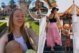 Sarah Noack with daughter Luana, during their travels round the globe.
