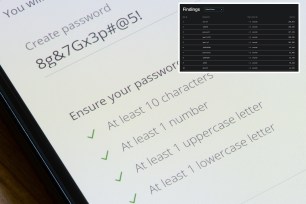 Strong password being created on an iPhone screen for a new account sign up in a mobile app