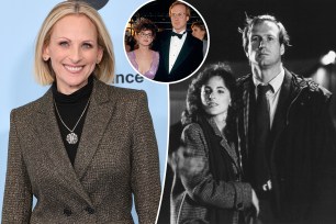 Marlee Matlin talks in a new doc about her ex William Hurt's "habit of abuse." Here, a current photo of Matlin on her own (left), a photo of the two in the movie "Children of a Lesser God," (right) and a photo of two of them of in 1987 when they were dating (top middle).