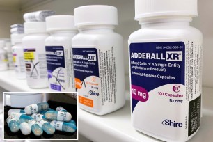 Ogden, Utah USA-March 21, 2019: Adderall bottle on shelf which is a drug that is used for ADHD but has recently been thought to increase risk of psychosis