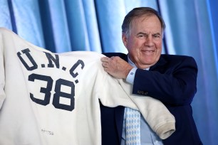 Bill Belichick during his introduction as UNC football coach on Dec. 12, 2024.