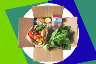 A box of healthy groceries