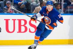 Marc Gatcomb skates during the Islanders-Senators game on Jan. 14, 2025. 
