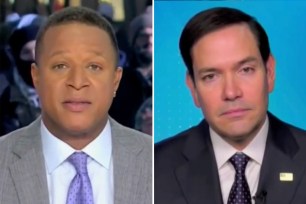 Marco Rubio in a suit having a discussion with NBC 'Today' host Craig Melvin