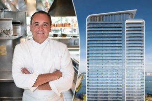 Vongerichten side by side with an upcoming condo tower in Miami's Design District.
